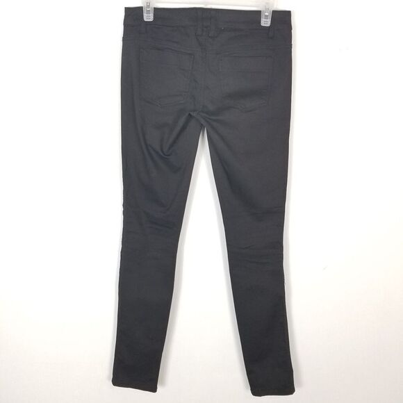 Tripp NYC Daang Goodman Women Skinny Pants Size 26 Black Leather Mesh Detail Y2K - Picture 2 of 7